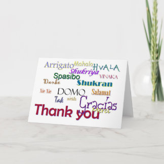 Thank you, Hvala, Gracias, Vielen Dank, Spasibo Thank You Card