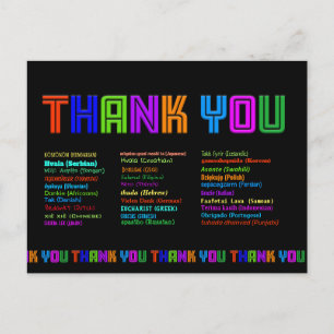 Thank You in 30 Languages Appreciation Postcard