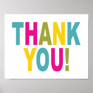 Thank You in bright colours Poster