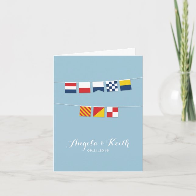 THANK YOU in Colourful Nautical Flags (Front)
