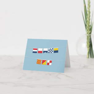 THANK YOU in Colourful Nautical Flags Card