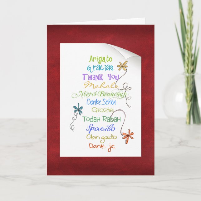 Thank You in different languages Card (Front)