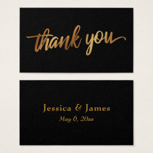 Thank You in Faux Smooth Gold Script Wedding Favou