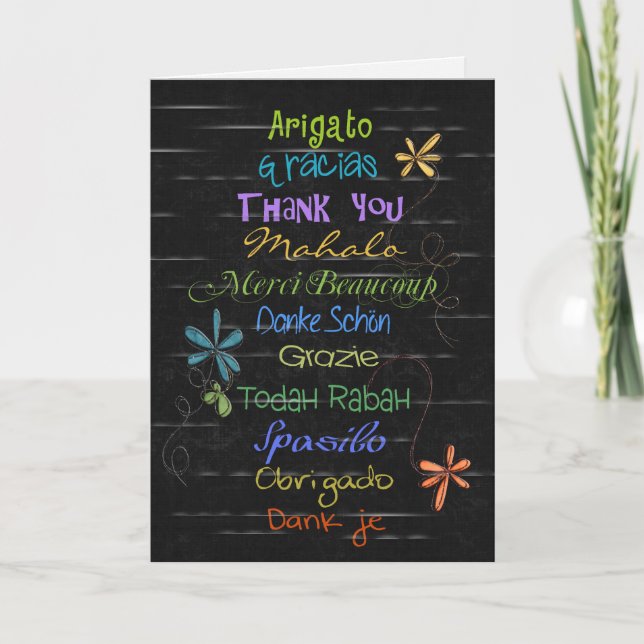Thank You in foreign languages Card (Front)