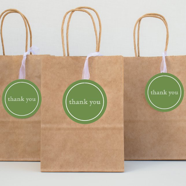 thank you in green classic round sticker (Creator Uploaded)