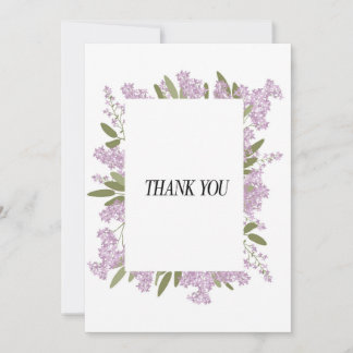 Thank You in Lilac Flower Trim Invitation