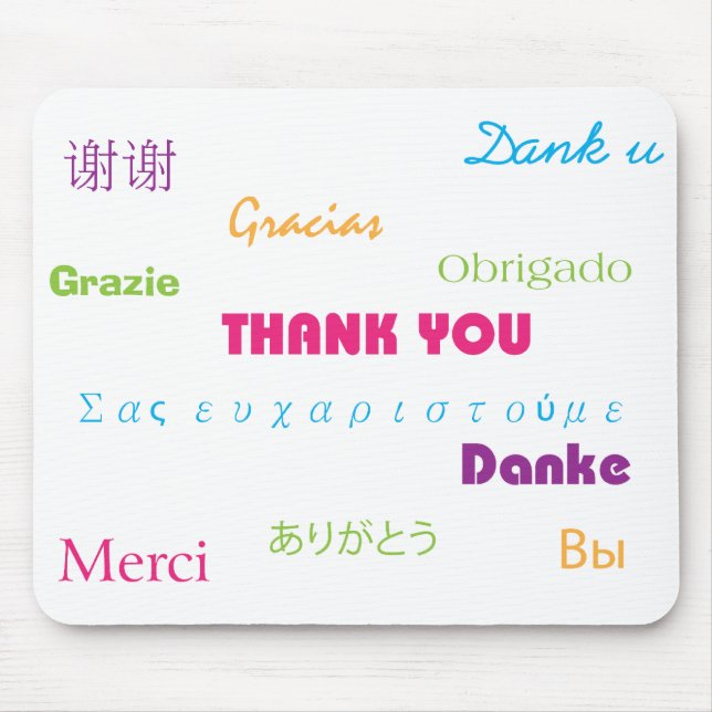Thank You in Many Languages Mousepad (Front)