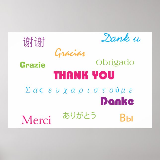Thank You in Many Languages Poster (Front)