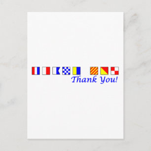 Thank You in nautical flag alphabet Postcard