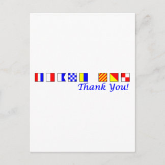 Thank You in nautical flag alphabet Postcard