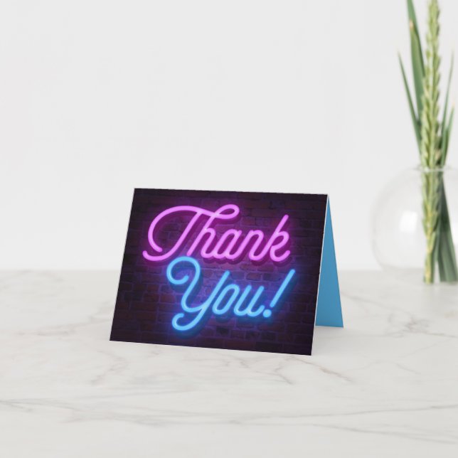 Thank You in Neon Lights Card (Front)