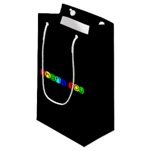 Thank You in Rainbow Colors 434 Small Gift Bag