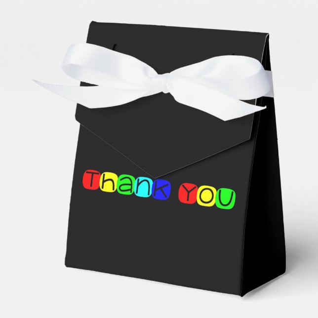 Thank You in Rainbow Colours 434 Favour Box (Front Side)