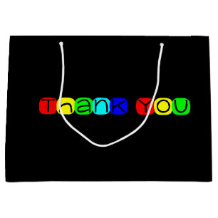 Thank You in Rainbow Colours 434 Large Gift Bag
