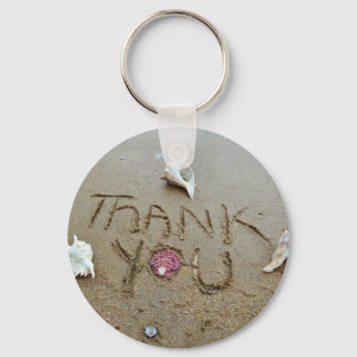 Thank you in the sand shells & beach key ring