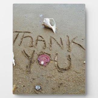 Thank you in the sand shells & beach plaque