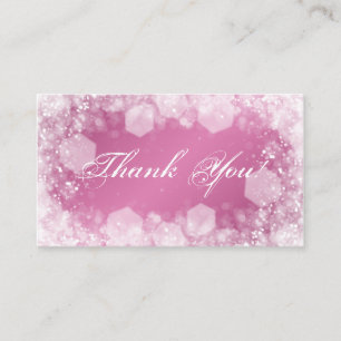 Thank You Insert Baby Shower Night Sparkle Pink