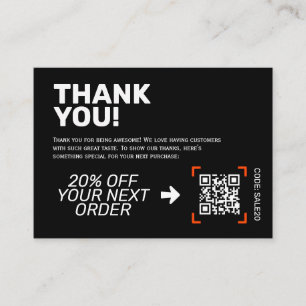 Thank You Insert Card Discount Code