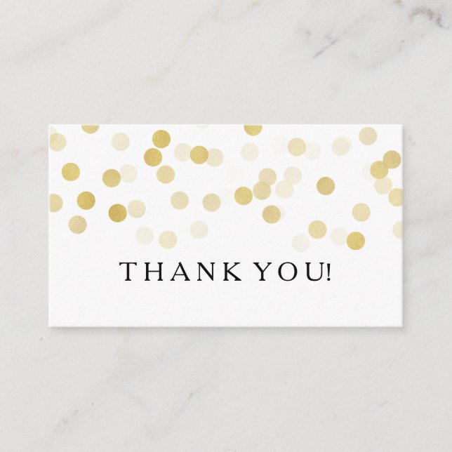 Thank You Insert Faux Gold Foil Glitter Lights (Front)