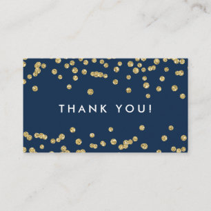 Thank You Insert Gold Faux Glitter Confetti Navy