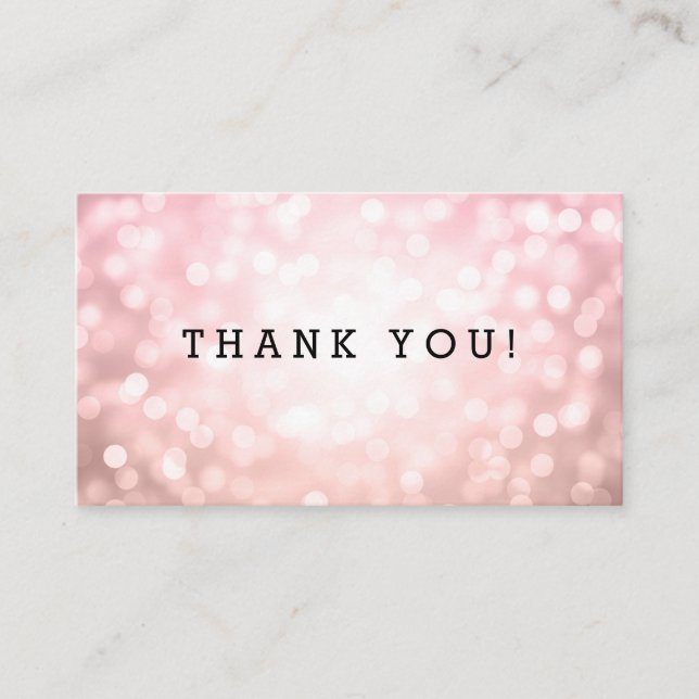Thank You Insert Rose Blush Pink Glitter Lights (Front)