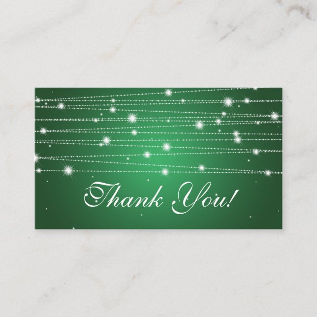 Thank You Insert Sparkling Lines Emerald Green (Front)