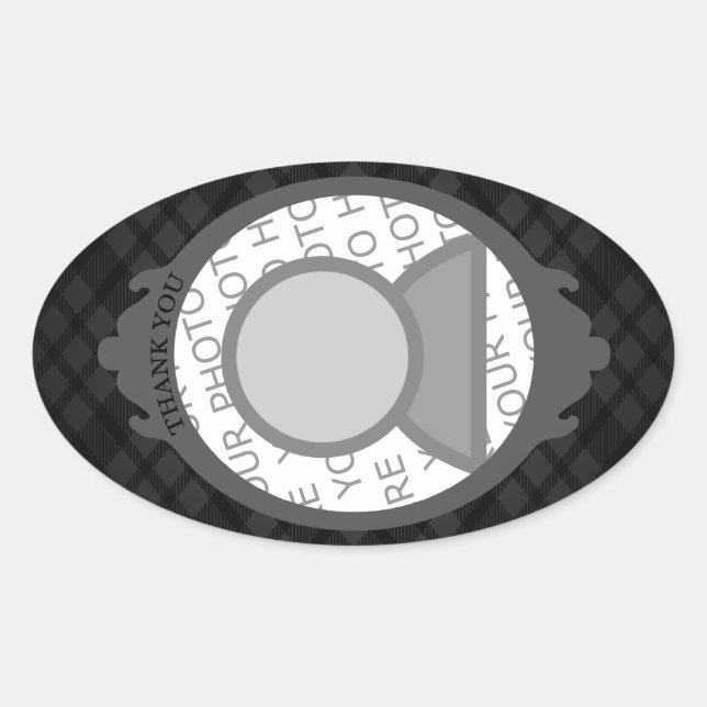 thank you (insert your own picture) oval sticker (Front)