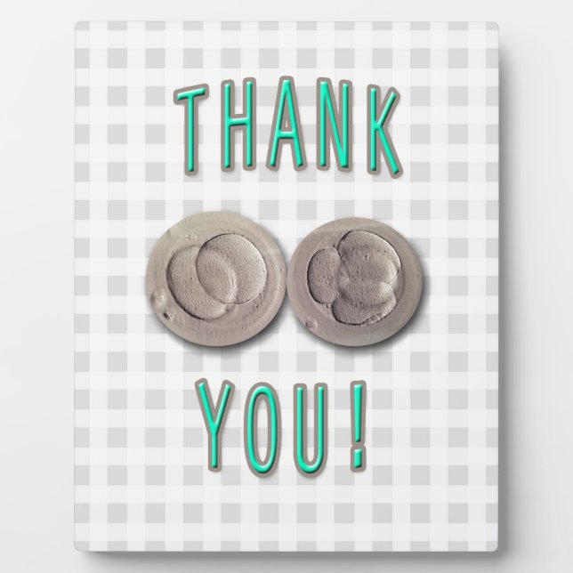 thank you ivf invitro fertilisation embryos plaque (Front)