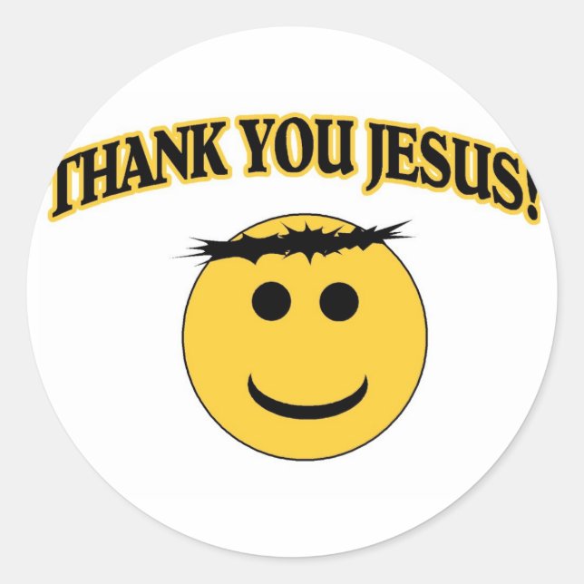 Thank You Jesus Classic Round Sticker (Front)