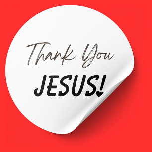Thank You Jesus Exclamation Heart Christian  Classic Round Sticker