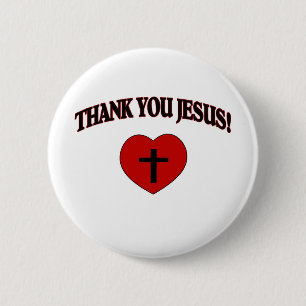 Thank You Jesus (Heart) 6 Cm Round Badge