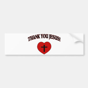 Thank You Jesus (Heart) Bumper Sticker