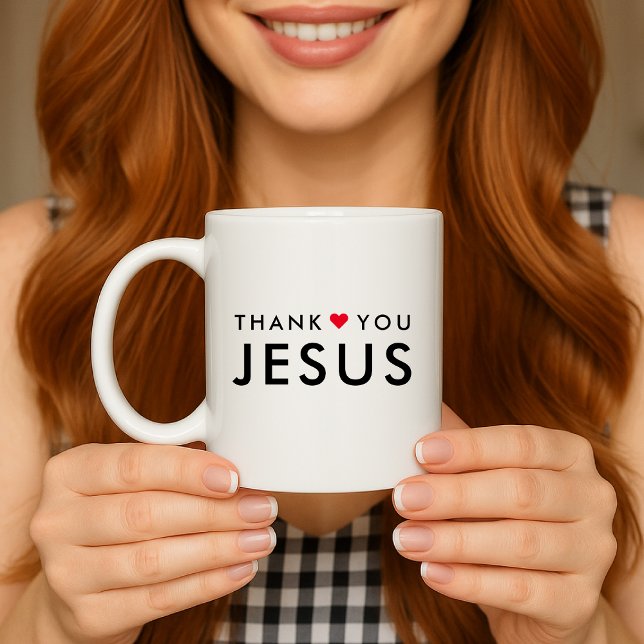 Thank You Jesus | Modern Christian Faith Heart Coffee Mug (Creator Uploaded)