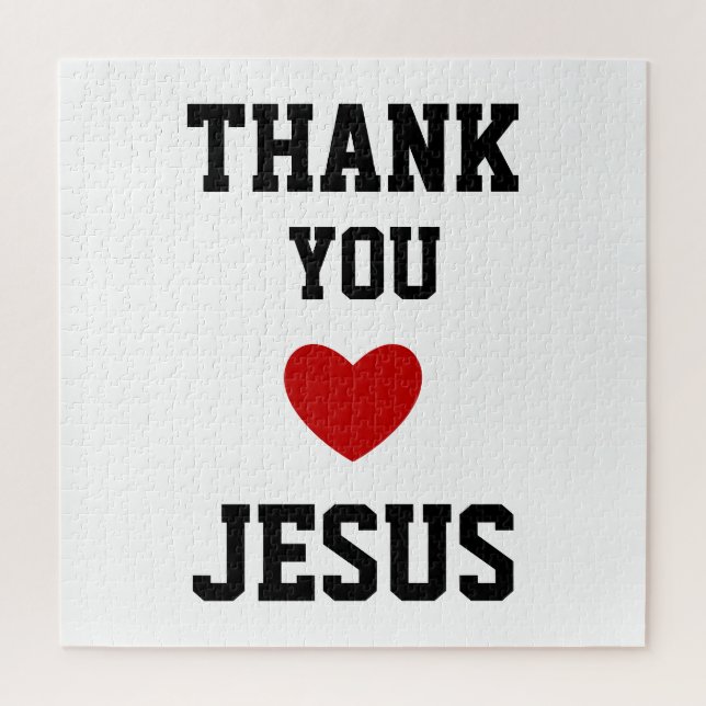 Thank You Jesus | Modern Christian Faith Heart Jigsaw Puzzle (Vertical)