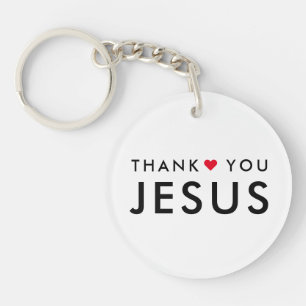 Thank You Jesus   Modern Christian Faith Heart Key Ring