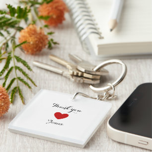 Thank You Jesus Modern Christian Faith Heart Key Ring