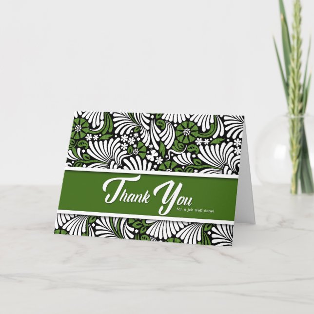 Thank You Job Well Done - Green White and Black Card (Front)