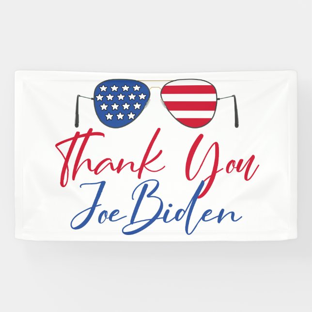 Thank You Joe Biden American Flag Commemorative Banner (Horizontal)