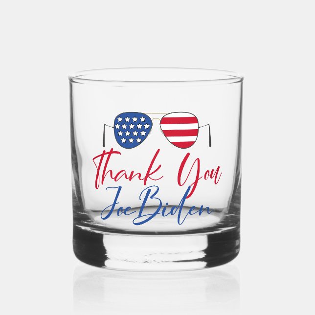 Thank You Joe Biden Commemorative Whiskey Glass (Front)