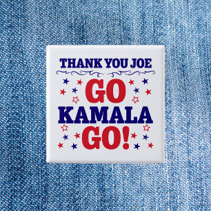 Thank You Joe Go Kamala Go! 15 Cm Square Badge