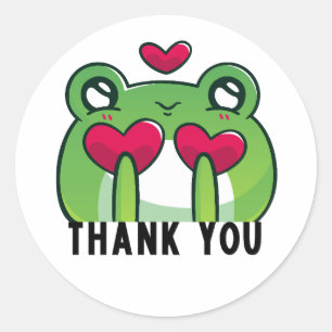 Thank You Kawaii Frog Sticker, Gift Label