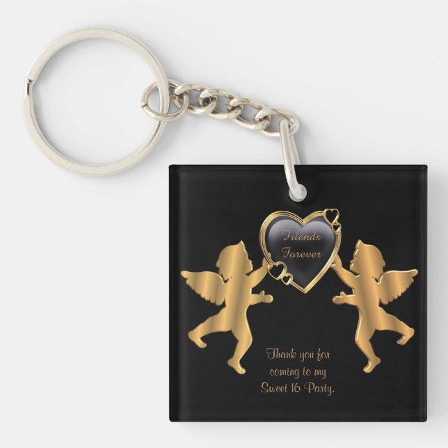 Thank you key chain favour sweet 16 (Front)