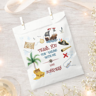 Thank you Kids pirate party Baby boy birthday Favour Bag