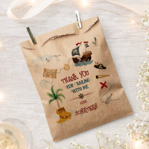 Thank you Kids pirate party Baby boy birthday Favour Bag