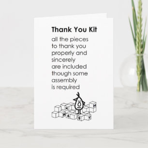 Thank You Kit - a funny thank you poem Card
