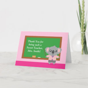 Thank You, Koala Bear, Teacher Appreciation You Card