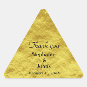 Thank You Label Gold Foil Shiny Wedding Favour