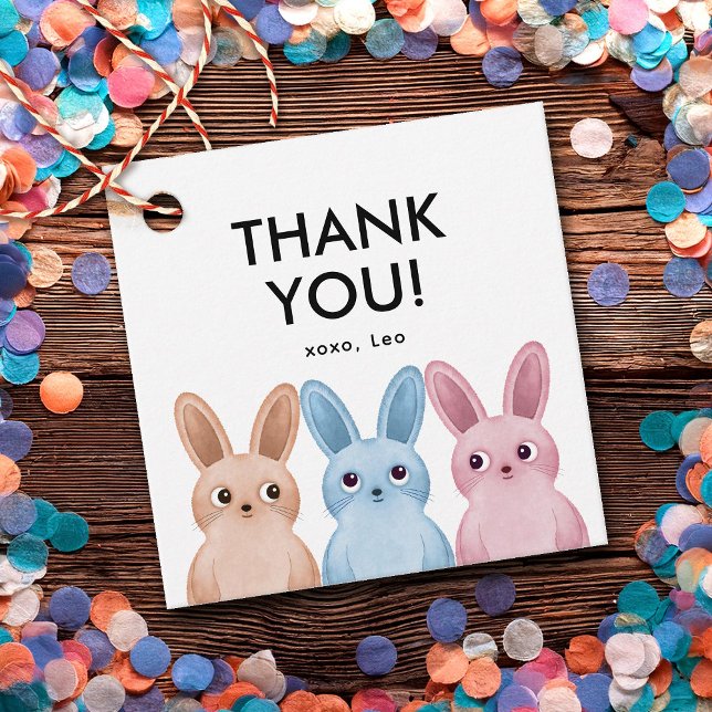 Thank you label with bunnies (Creator Uploaded)