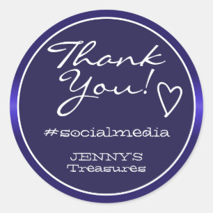 Thank You Labels Blue Ombre Chrome Steel Elegant