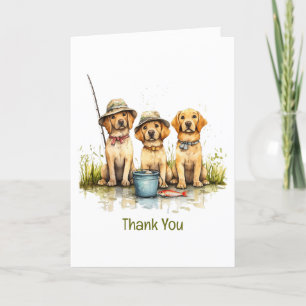 Thank You Labrador Retriever Dogs Fishing Card